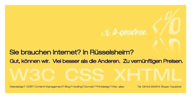 Webdesign R�sselsheim - A Division of H-Quadrat.it